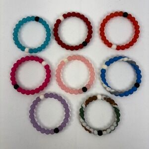 Lokai Silicone Beaded Bracelet Lot of 8‎ Mixed Colors Unisex Size Small